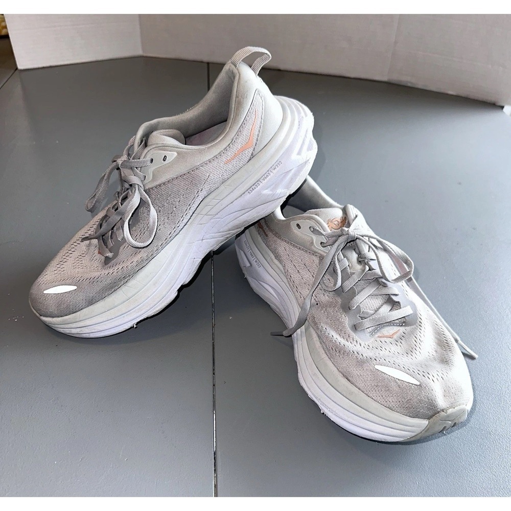 Hoka One One Bondi 8 Harbor Mist Womens Gray Size‎ 9 D Running Shoes NO INSOLES